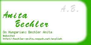 anita bechler business card